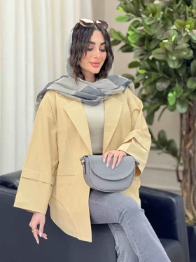 مانتو برش هلالی دو جیب آرزو