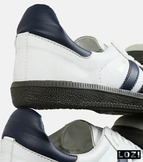کفش کتانی مردانه و زنانه سفید سرمه ای ADIDAS Samba