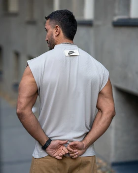 رکابی ورزشی وست NIKE نیم زیپ طوسی