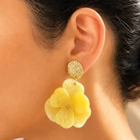 گوشواره آویزدار گل‌دار کد 638