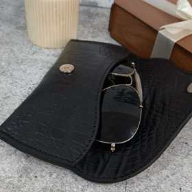 قاب عینک چرم طبیعی مدل ریبن