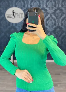بلوز سرشانه چین‌دار کد : 7688