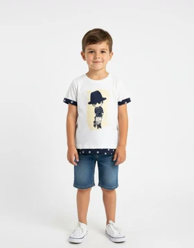 تیشرت بچگانه پسرانه طرح پسرک ستاره ای20028