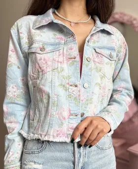 کت جین کلاسیک گل‌دار🌸✨