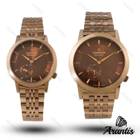 ساعت ست رومانسون تمام قهوه ای چند موتوره s-10064