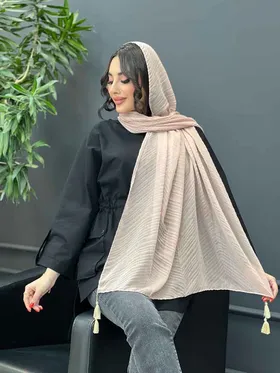 شال پلیسه پایین منگوله‌دار