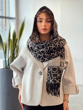 شال موهر ck (مشکی طوسی)