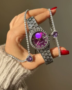 ساعت مچی زنانه مدل رولکس فول نگین