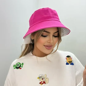 کلاه باکت کتان ساده