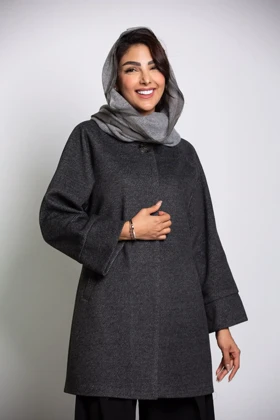 پالتو زنانه فوتر کجراه تک دکمه فانتزی