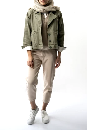 کت آستین رگلان کتان زنانه