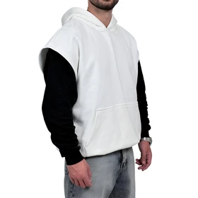 هودی وست سه نخ سفید طرح ساده