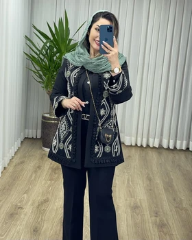 مانتو سوزن دوزی مروارید تور