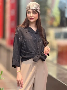شومیز گره‌ای شیشه ایی نگین