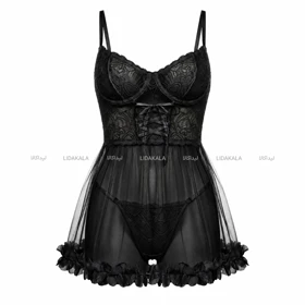 لباس خواب فانتزی عروسکی رنگ مشکی کد LK13569