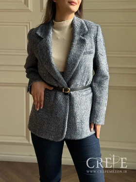 کت پوست سموری جناقی کمربند دار