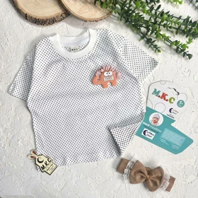 تیشرت فیل توپ‌توپی شیری
