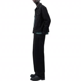 شلوار جین مردانه بگ استایل مشکی pull & bear کد 317 سایز 30