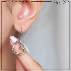 گوشواره قلبی مینیمال سفیدکد612
