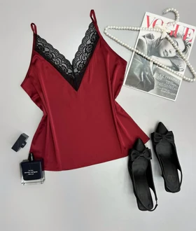 تاپ ساتن یقه گیپور کد 3487