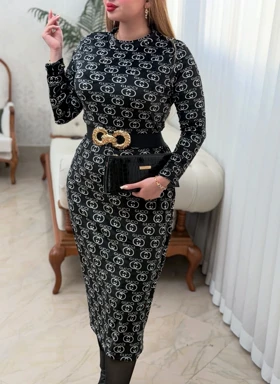 پیراهن مخمل گوچی 0876 (مشکی)