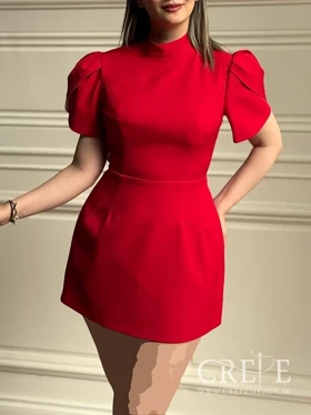 پیراهن عروسکی دکمه نما پاپیونی