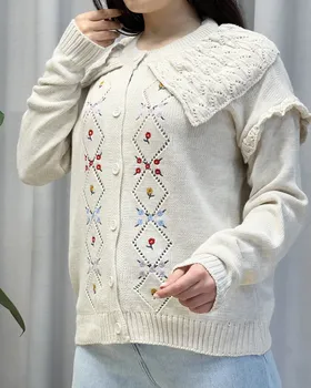 ژاکت بافت گلدوزی