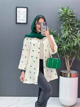 مانتوشومیزی طرحدار جلو دکمه