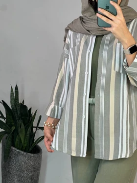 مانتو کنفی راه راه