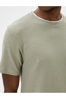 تیشرت مردانه 4SAM10065HK Koton KHAKI 24YY59001786