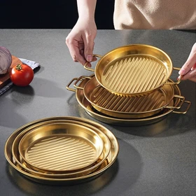 تابه گریل طلایی دسته دار