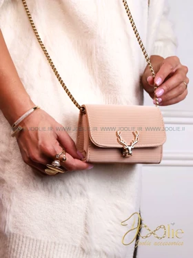 کیف دوشی زنانه مینی بگ کد K1407 (کرم)