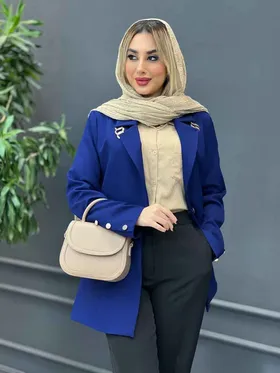 مانتو یقه زنجیر تک دکمه
