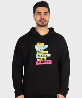 هودی مشکی طرحدار فری سایز 1458