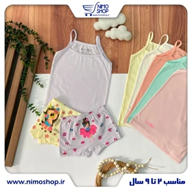 ست رکابی با دوعدد شورت دخترانه