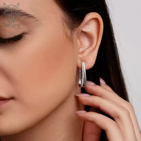 گوشواره حلقه‌ای منتا سیلور ژوپینگ