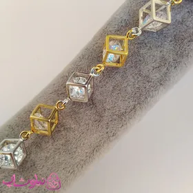 دستبند زنانه ژوپینگ طرح مکعب با آویز