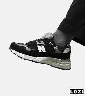 کفش کتانی مشکی طوسی سبز Newbalance 992
