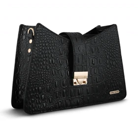 کیف دوشی زنانه چرم یلسان مدل آنجلا 138-GAN (مشکی)