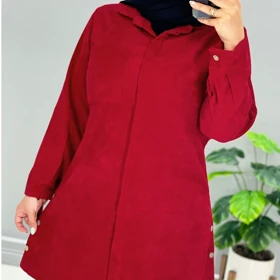 مانتو زنانه مخمل کبریتی پاییزی