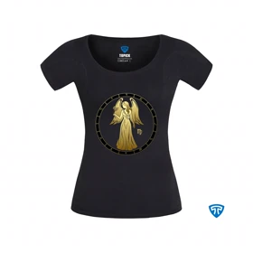 تیشرت ضدتعریق زنانه مشکی نماد متولدین شهریور ماه