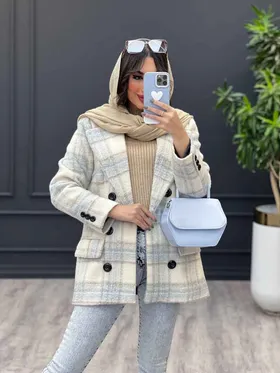 پالتو چهارخونه شش دکمه