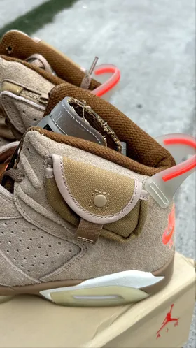 کتانی نایک جردن6 ترویس اسکات بریتیش خاکی Nike Air Jordan6 Cactus Jack Travis Scott Biritish Khaki
