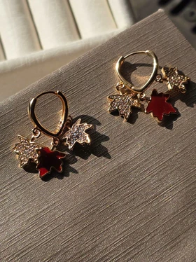 گوشواره میناکاری پاییز