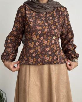 شومیز مخمل کبریتی چپ و راستی