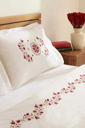 سرویس روتختی دو نفره Karaca Home مدل Layali پنبهای - سفید
