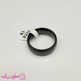انگشتر مردانه کارتیه مدل فیبر کربن مشکی کد 460