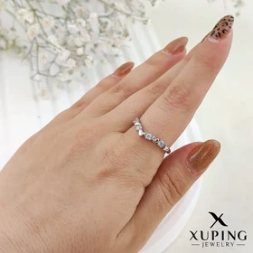 انگشتر ظریف با طرح قلب و نگین ژوپینگ Xuping