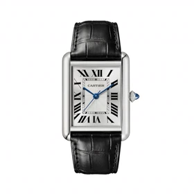 ساعت مچی مردانه کارتیر TANK مدل L9009BK صفحه سفید صدفی بند چرم مشکی