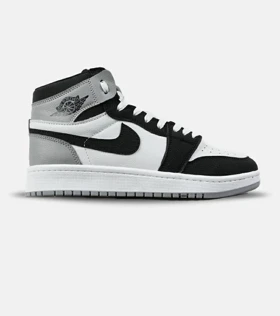 کفش کتانی ساق‌دار مردانه و زنانه سفید مشکی طوسیNIKE jordan 1 مدل 7688